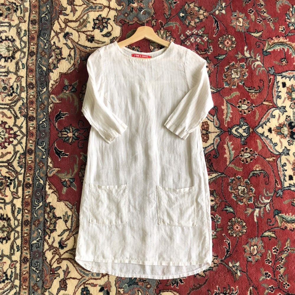 Pyne & Smith 100% linen shift dress